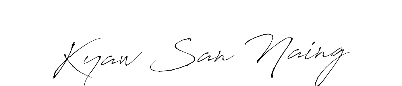 How to make Kyaw San Naing signature? Antro_Vectra is a professional autograph style. Create handwritten signature for Kyaw San Naing name. Kyaw San Naing signature style 6 images and pictures png