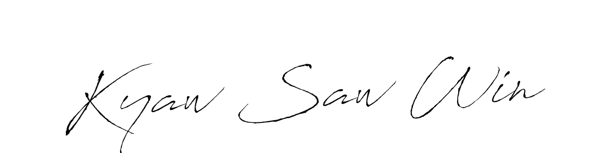 Make a beautiful signature design for name Kyaw Saw Win. With this signature (Antro_Vectra) style, you can create a handwritten signature for free. Kyaw Saw Win signature style 6 images and pictures png