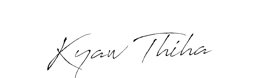 Create a beautiful signature design for name Kyaw Thiha. With this signature (Antro_Vectra) fonts, you can make a handwritten signature for free. Kyaw Thiha signature style 6 images and pictures png