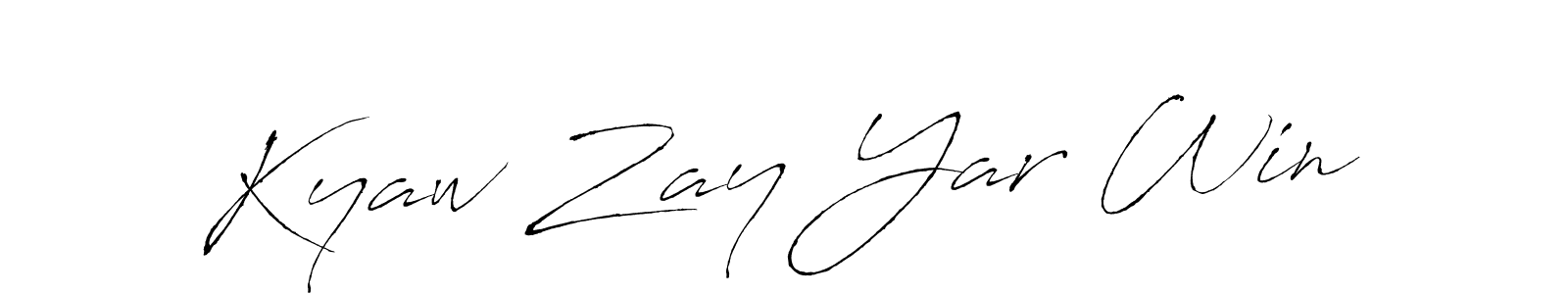 Create a beautiful signature design for name Kyaw Zay Yar Win. With this signature (Antro_Vectra) fonts, you can make a handwritten signature for free. Kyaw Zay Yar Win signature style 6 images and pictures png