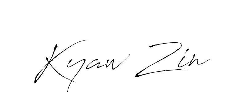 How to make Kyaw Zin name signature. Use Antro_Vectra style for creating short signs online. This is the latest handwritten sign. Kyaw Zin signature style 6 images and pictures png