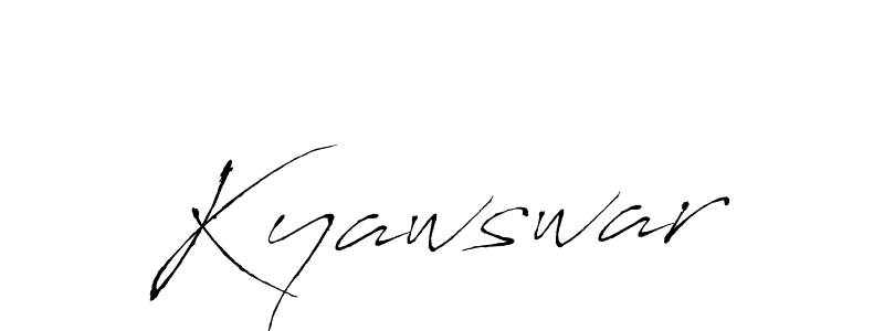 You should practise on your own different ways (Antro_Vectra) to write your name (Kyawswar) in signature. don't let someone else do it for you. Kyawswar signature style 6 images and pictures png