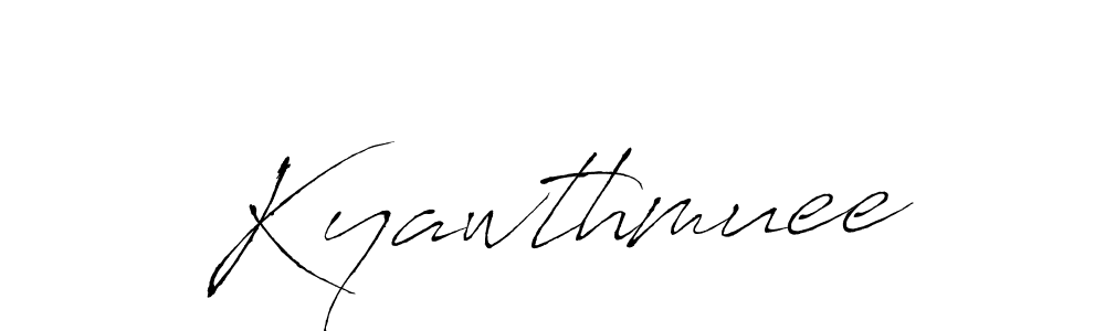 Also You can easily find your signature by using the search form. We will create Kyawthmuee name handwritten signature images for you free of cost using Antro_Vectra sign style. Kyawthmuee signature style 6 images and pictures png