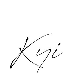 Make a beautiful signature design for name Kyi. With this signature (Antro_Vectra) style, you can create a handwritten signature for free. Kyi signature style 6 images and pictures png