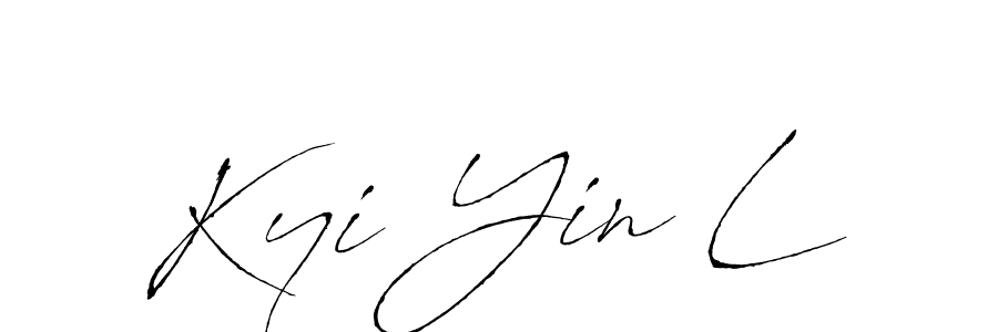 This is the best signature style for the Kyi Yin L name. Also you like these signature font (Antro_Vectra). Mix name signature. Kyi Yin L signature style 6 images and pictures png