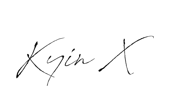 You should practise on your own different ways (Antro_Vectra) to write your name (Kyin X) in signature. don't let someone else do it for you. Kyin X signature style 6 images and pictures png