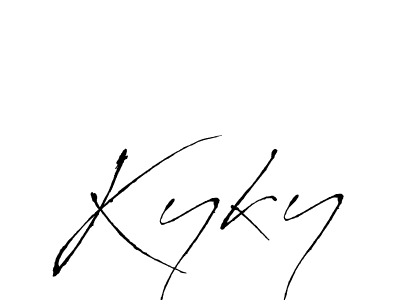 You should practise on your own different ways (Antro_Vectra) to write your name (Kyky) in signature. don't let someone else do it for you. Kyky signature style 6 images and pictures png