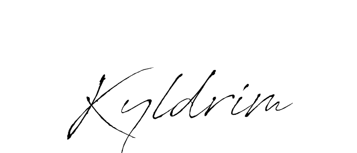 Make a beautiful signature design for name Kyldrim. With this signature (Antro_Vectra) style, you can create a handwritten signature for free. Kyldrim signature style 6 images and pictures png
