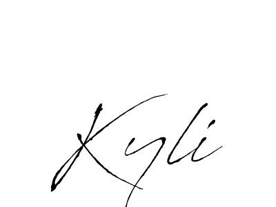 How to make Kyli name signature. Use Antro_Vectra style for creating short signs online. This is the latest handwritten sign. Kyli signature style 6 images and pictures png