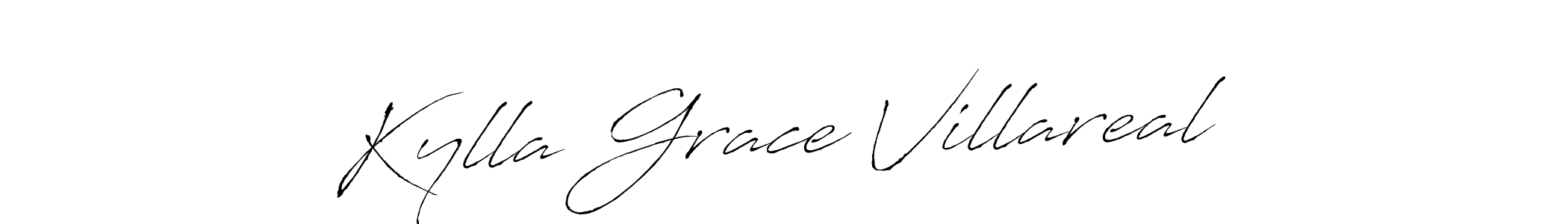 How to make Kylla Grace Villareal name signature. Use Antro_Vectra style for creating short signs online. This is the latest handwritten sign. Kylla Grace Villareal signature style 6 images and pictures png