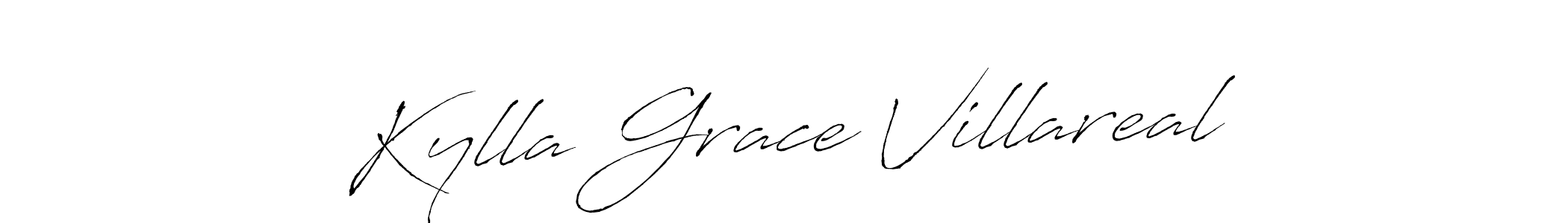 How to make Kylla Grace Villareal name signature. Use Antro_Vectra style for creating short signs online. This is the latest handwritten sign. Kylla Grace Villareal signature style 6 images and pictures png