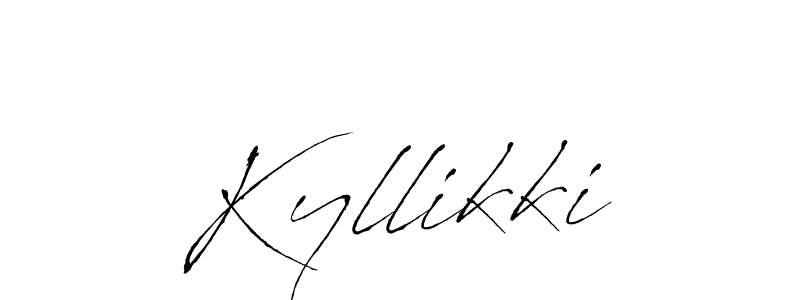 Make a beautiful signature design for name Kyllikki. With this signature (Antro_Vectra) style, you can create a handwritten signature for free. Kyllikki signature style 6 images and pictures png