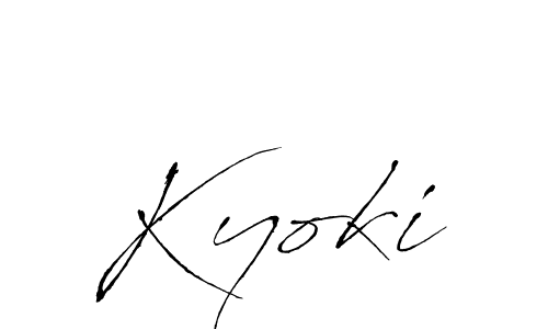 Design your own signature with our free online signature maker. With this signature software, you can create a handwritten (Antro_Vectra) signature for name Kyoki. Kyoki signature style 6 images and pictures png