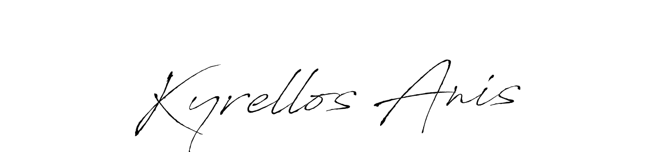 Also You can easily find your signature by using the search form. We will create Kyrellos Anis name handwritten signature images for you free of cost using Antro_Vectra sign style. Kyrellos Anis signature style 6 images and pictures png