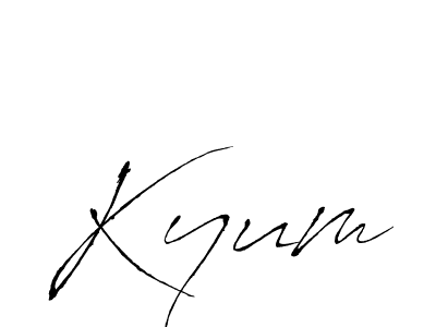 Make a beautiful signature design for name Kyum. With this signature (Antro_Vectra) style, you can create a handwritten signature for free. Kyum signature style 6 images and pictures png