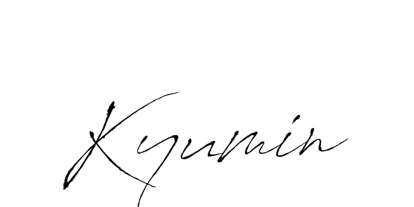 You should practise on your own different ways (Antro_Vectra) to write your name (Kyumin) in signature. don't let someone else do it for you. Kyumin signature style 6 images and pictures png