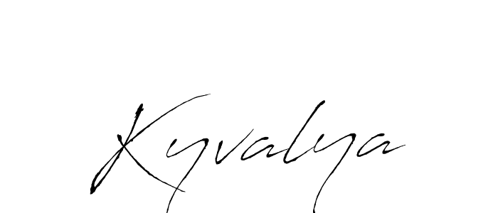 Use a signature maker to create a handwritten signature online. With this signature software, you can design (Antro_Vectra) your own signature for name Kyvalya. Kyvalya signature style 6 images and pictures png