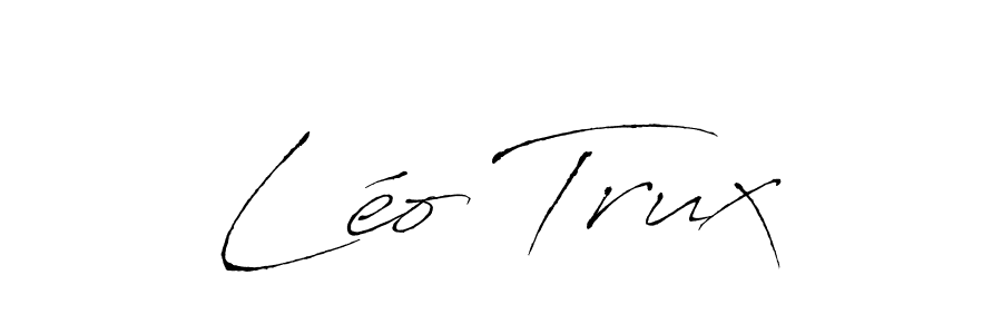 How to make Léo Trux name signature. Use Antro_Vectra style for creating short signs online. This is the latest handwritten sign. Léo Trux signature style 6 images and pictures png