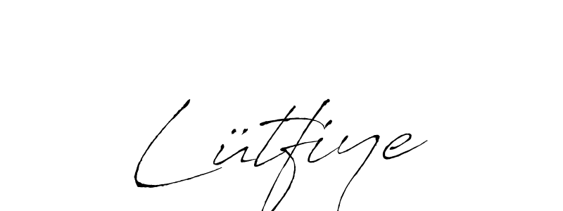 How to make Lütfiye name signature. Use Antro_Vectra style for creating short signs online. This is the latest handwritten sign. Lütfiye signature style 6 images and pictures png