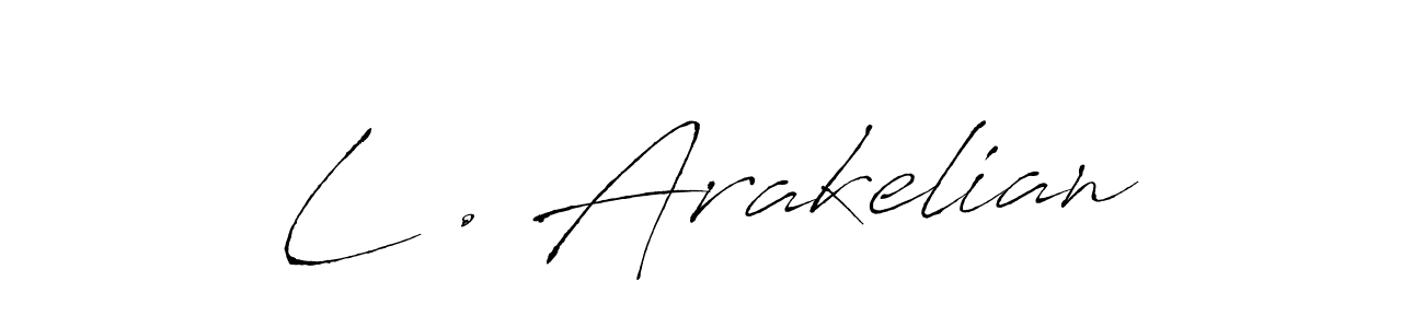 The best way (Antro_Vectra) to make a short signature is to pick only two or three words in your name. The name L . Arakelian include a total of six letters. For converting this name. L . Arakelian signature style 6 images and pictures png