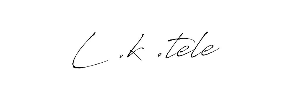 The best way (Antro_Vectra) to make a short signature is to pick only two or three words in your name. The name L .k .tele include a total of six letters. For converting this name. L .k .tele signature style 6 images and pictures png