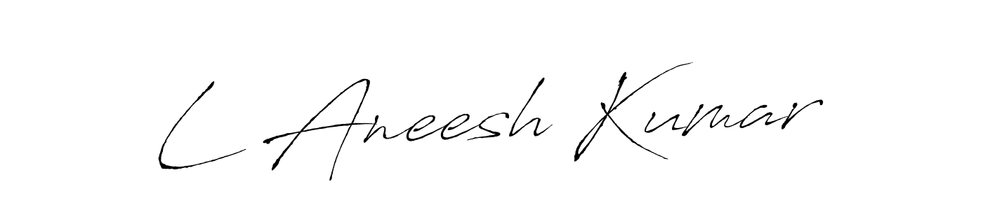 How to make L Aneesh Kumar name signature. Use Antro_Vectra style for creating short signs online. This is the latest handwritten sign. L Aneesh Kumar signature style 6 images and pictures png