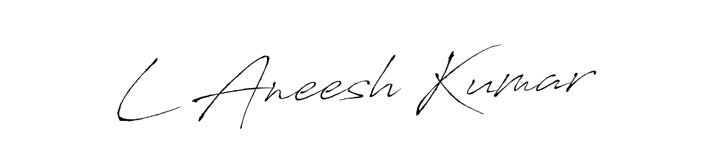 How to make L Aneesh Kumar name signature. Use Antro_Vectra style for creating short signs online. This is the latest handwritten sign. L Aneesh Kumar signature style 6 images and pictures png