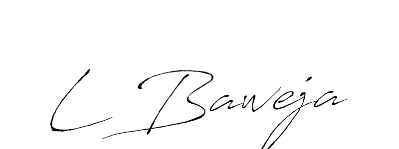 Use a signature maker to create a handwritten signature online. With this signature software, you can design (Antro_Vectra) your own signature for name L Baweja. L Baweja signature style 6 images and pictures png