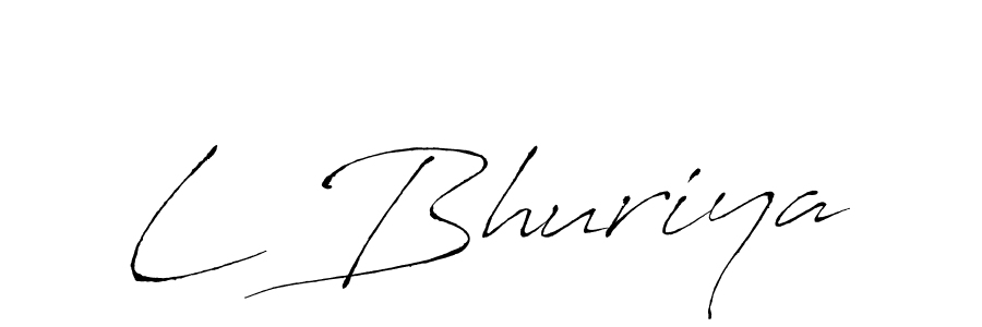 Use a signature maker to create a handwritten signature online. With this signature software, you can design (Antro_Vectra) your own signature for name L Bhuriya. L Bhuriya signature style 6 images and pictures png