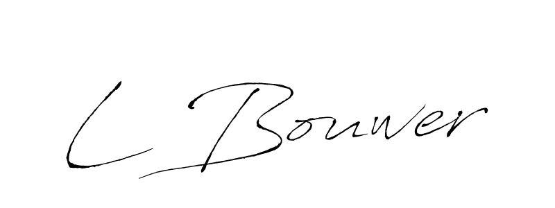 How to make L Bouwer name signature. Use Antro_Vectra style for creating short signs online. This is the latest handwritten sign. L Bouwer signature style 6 images and pictures png