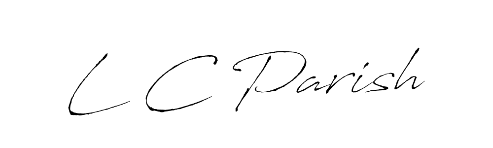 Design your own signature with our free online signature maker. With this signature software, you can create a handwritten (Antro_Vectra) signature for name L C Parish. L C Parish signature style 6 images and pictures png