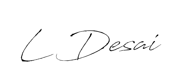 Also we have L Desai name is the best signature style. Create professional handwritten signature collection using Antro_Vectra autograph style. L Desai signature style 6 images and pictures png