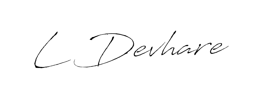 How to make L Devhare name signature. Use Antro_Vectra style for creating short signs online. This is the latest handwritten sign. L Devhare signature style 6 images and pictures png