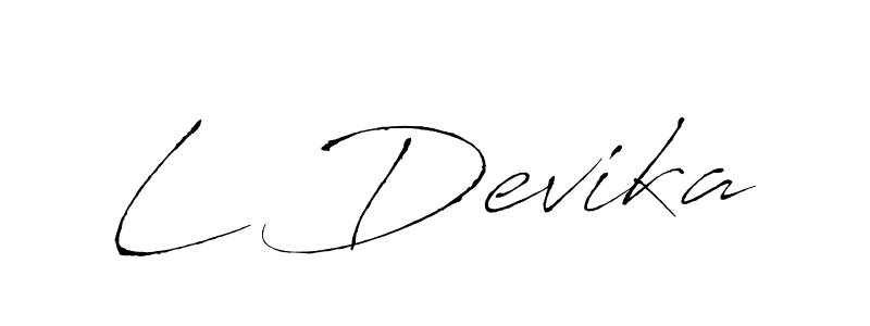 You should practise on your own different ways (Antro_Vectra) to write your name (L Devika) in signature. don't let someone else do it for you. L Devika signature style 6 images and pictures png