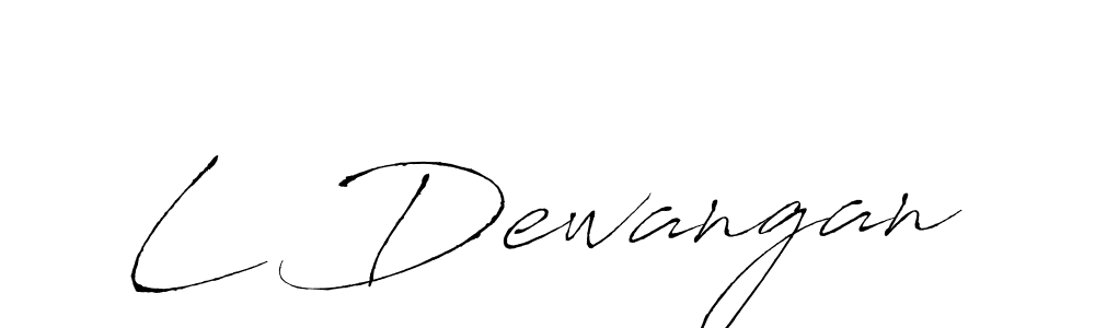 if you are searching for the best signature style for your name L Dewangan. so please give up your signature search. here we have designed multiple signature styles  using Antro_Vectra. L Dewangan signature style 6 images and pictures png