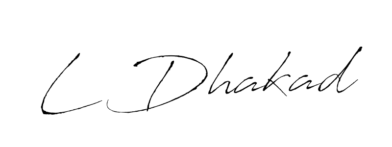 Create a beautiful signature design for name L Dhakad. With this signature (Antro_Vectra) fonts, you can make a handwritten signature for free. L Dhakad signature style 6 images and pictures png