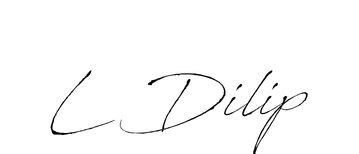 The best way (Antro_Vectra) to make a short signature is to pick only two or three words in your name. The name L Dilip include a total of six letters. For converting this name. L Dilip signature style 6 images and pictures png