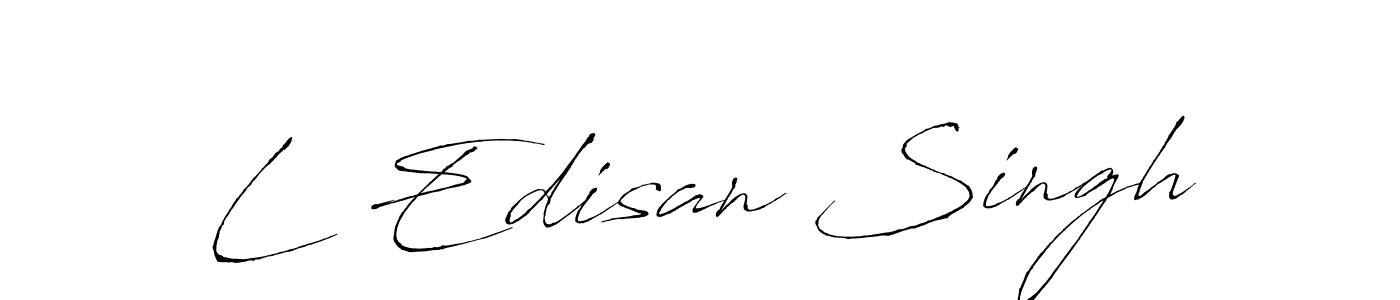 Make a beautiful signature design for name L Edisan Singh. With this signature (Antro_Vectra) style, you can create a handwritten signature for free. L Edisan Singh signature style 6 images and pictures png