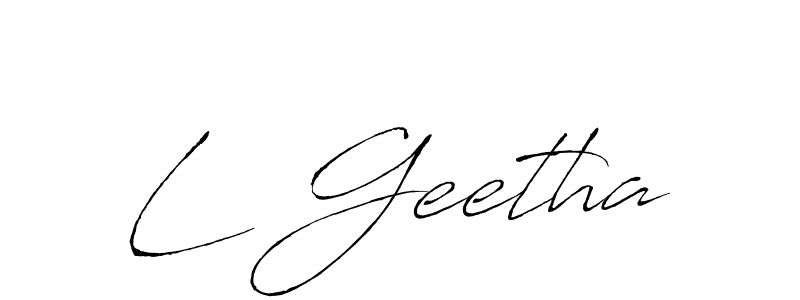 Design your own signature with our free online signature maker. With this signature software, you can create a handwritten (Antro_Vectra) signature for name L Geetha. L Geetha signature style 6 images and pictures png