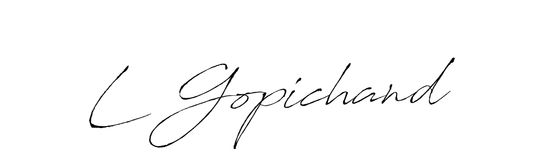 L Gopichand stylish signature style. Best Handwritten Sign (Antro_Vectra) for my name. Handwritten Signature Collection Ideas for my name L Gopichand. L Gopichand signature style 6 images and pictures png