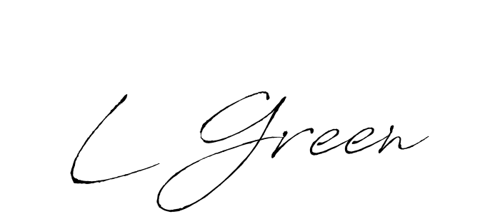 The best way (Antro_Vectra) to make a short signature is to pick only two or three words in your name. The name L Green include a total of six letters. For converting this name. L Green signature style 6 images and pictures png