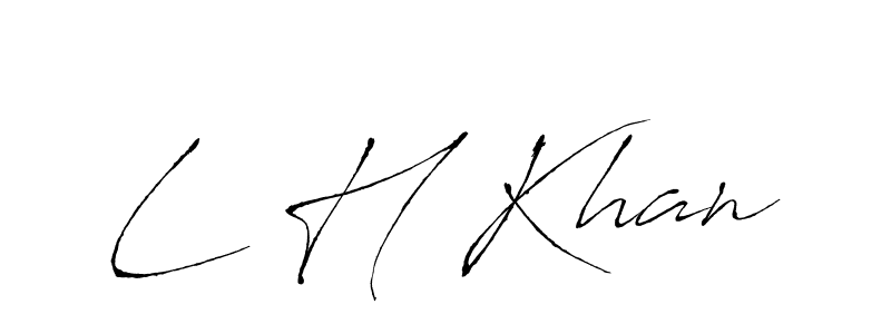 if you are searching for the best signature style for your name L H Khan. so please give up your signature search. here we have designed multiple signature styles  using Antro_Vectra. L H Khan signature style 6 images and pictures png