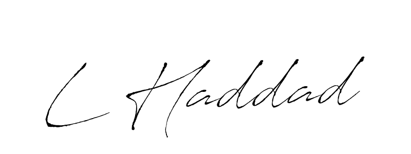 Design your own signature with our free online signature maker. With this signature software, you can create a handwritten (Antro_Vectra) signature for name L Haddad. L Haddad signature style 6 images and pictures png