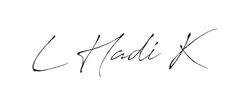 How to make L Hadi K signature? Antro_Vectra is a professional autograph style. Create handwritten signature for L Hadi K name. L Hadi K signature style 6 images and pictures png