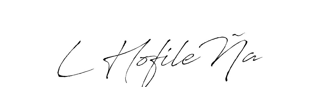 Create a beautiful signature design for name L HofileÑa. With this signature (Antro_Vectra) fonts, you can make a handwritten signature for free. L HofileÑa signature style 6 images and pictures png