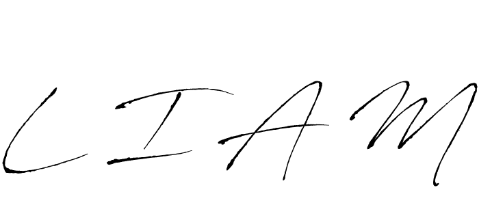 Make a beautiful signature design for name L I A M. With this signature (Antro_Vectra) style, you can create a handwritten signature for free. L I A M signature style 6 images and pictures png
