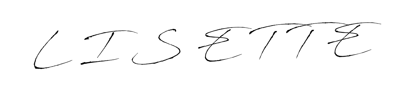Make a beautiful signature design for name L I S E T T E. With this signature (Antro_Vectra) style, you can create a handwritten signature for free. L I S E T T E signature style 6 images and pictures png