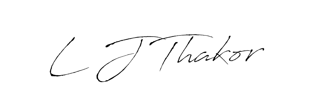 Make a beautiful signature design for name L J Thakor. With this signature (Antro_Vectra) style, you can create a handwritten signature for free. L J Thakor signature style 6 images and pictures png