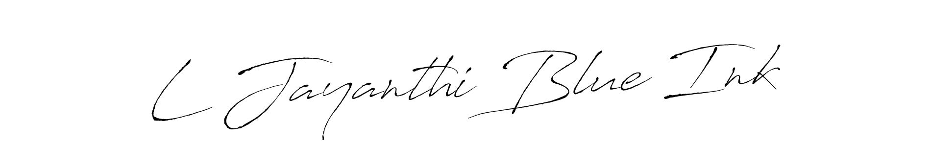 How to make L Jayanthi Blue Ink name signature. Use Antro_Vectra style for creating short signs online. This is the latest handwritten sign. L Jayanthi Blue Ink signature style 6 images and pictures png