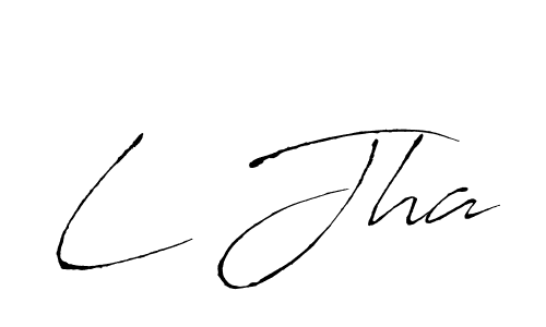 How to make L Jha name signature. Use Antro_Vectra style for creating short signs online. This is the latest handwritten sign. L Jha signature style 6 images and pictures png